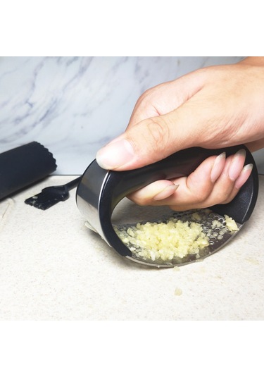 Kosona 304 Paslanmaz Çelik Yaylı Sarımsak Ezici Seti - Silikon Soyucu Ve Fırça İle Hızlı Ezme, Pratik Kullanım Renkli Kutuda Diğer