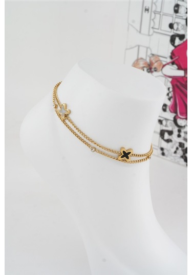 Kadın 316 L Kararmaz Anti Alerjenik Çelik Halhal Zy00023 - Altın