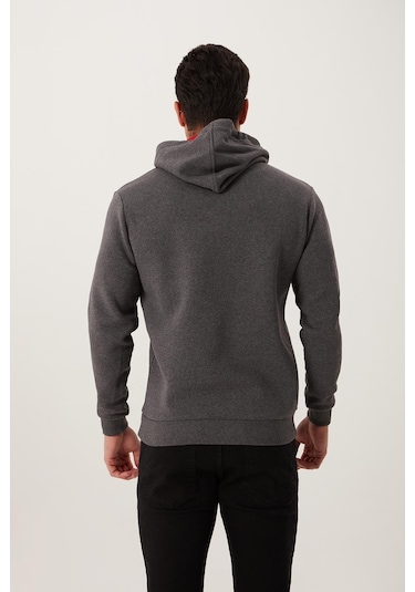 Polostate Erkek İskelet Nakışlı 3 İplik Sweatshirt Antrasit