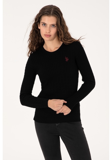 U.s. Polo Assn. Kadın Siyah Kazak /triko 50313626-vr046 Siyah