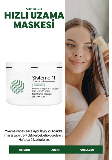 Sisteme 11 Hızlı Uzama Saç Maskesi 350 Ml