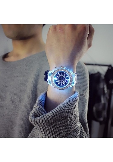 Yingfu Siyah Moda Taklidi Led Işıklı Kadın Spor Dijital Kol Saati Diğer