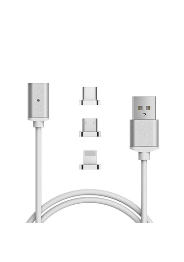Lightning Micro Usb Type C Mıknatıslı Şarj Kablosu Hepsi Bir Arada 0.25m