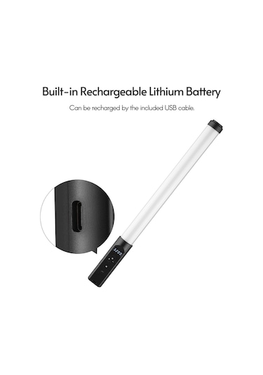 El Tipi Fotoğrafçılığı Doldurma Led Video Tüp Işık Siyah Siyah