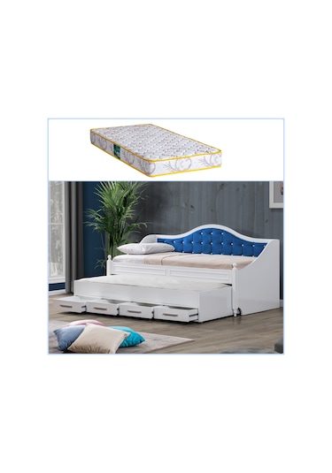 Yavrulu Yatak, Eymen Mavi Yavrulu Karyola + 1 Comfort Yatak