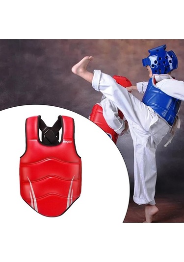 Pazly Suntek Karate Göğüs Koruyucu Elastik Boks Spor S Model Kırmızı Kırmızı