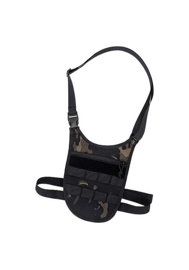 Pazly Erkek Omuz Çantası Satchel Crossbody Siyah Kamuflaj Desenli Siyah