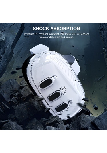 Jys Jys-mq012 Meta Quest 3 Vr Kılıf Kulaklık Aksesuarları Şeffaf Pc Kapağı Kamera Lens Koruyucu - Şeffaf Turuncu