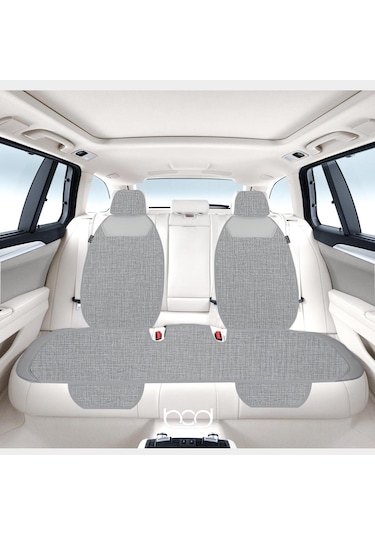 Bod Keten Terletmez Oto Koltuk Minderi Seti Koltuk Koruma Kılıfı Yalı Serisi Ön Arka Set Gri