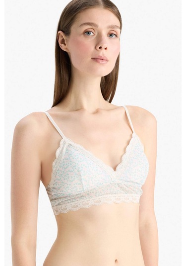 DeFacto Floral Çıkarılabilir Pedli Dantel Detaylı Bra-Fall in Love E7032AX25SPER98