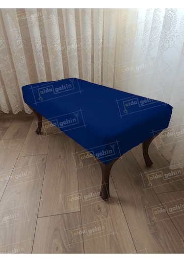 Ayak Ucu Kapı Önü Antre Düz Bench Puf Orta Sehpa Ceviz Ayak 120 45 Lacivert