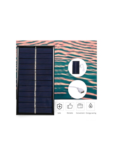 Hangfox 6v 1w Usb Çıkışlı Polikristal Güneş Paneli - Taşınabilir Cep Telefonu, Power Bank Şarj Cihazı 110x60mm, Ip65 Su Geçirmez