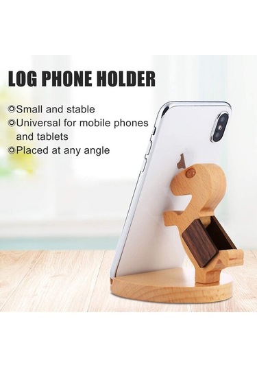 Ahşap Cep Telefonu Tutucu Şarj Standı