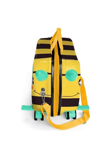Coral High Kids Sarı Siyah Arı Desenli Otur-çek Çocuk Valizi 16363 Çok Renkli