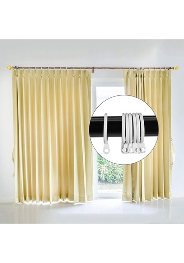 5'li Metal Perde Çubuğu Perde Halkaları, İç Çapı 3 Cm, 2,5 Cm'ye Kadar Uyar, Askılı Perde, Kayar Halka, Pencere Kapısı İçin Beyaz Halkalar Diğer