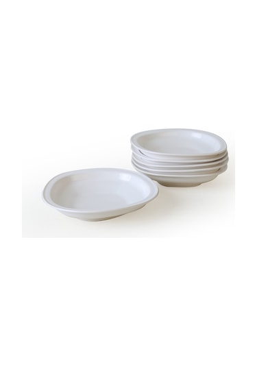 Keramika Beyaz Bloom Yemek Tabağı 24 Cm 6 Adet 006 Beyaz