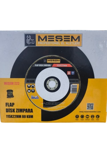 Meşem 10'lu Flap Disk Zımpara 115 X 22 Mm 80 Kum