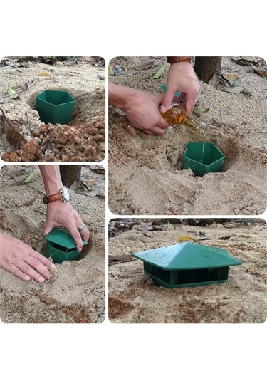 Neevoyu 10'lu Yeşil Plastik Bahçe Çarkırtı Ve Salyangoz Tuzağı - Çevre Dostu Bitki Koruyucu 10x6x7cm