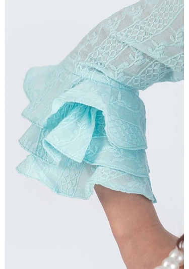 Valon Kesim Elbise Şapkalı Çantalı Mint Yeşil