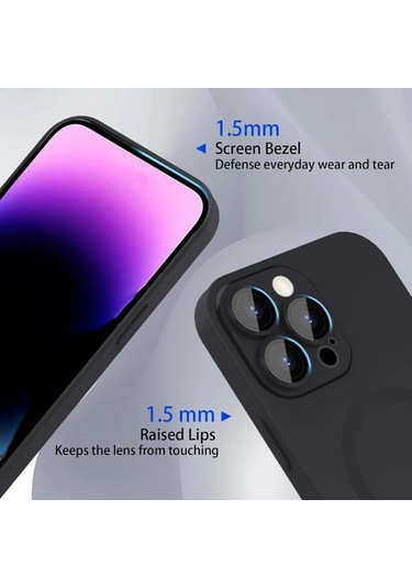 Fochsia iPhone Uyumlu 12 Pro Manyetik Mat Lüks Metalik Soft Cep Telefonu Kılıfı Kamera Koruma