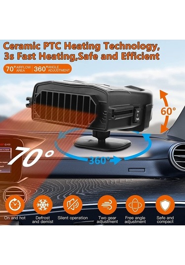 Dancemonkey R803 12v Araç Isıtma Paneli, Ön Cam Buz Çözme, Sarı