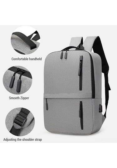 Jeemson Erkek Usb Şarjlı Su Geçirmez Çanta Seti - Laptop Sırt Çantası Ve Omuz Çantası Siyah