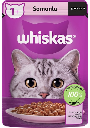 Whiskas Pouch Somonlu Yetişkin Kedi Maması 28 x 85 G