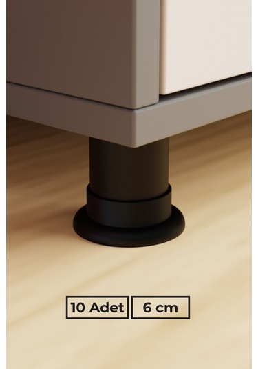 Siyah 6 Cm 10 Lu Mobilya Koltuk Baza Masa Ofis Dolap Ayağı Ayakları Dayanıklı Modern Tasarım Gzm Siyah 6 Cm