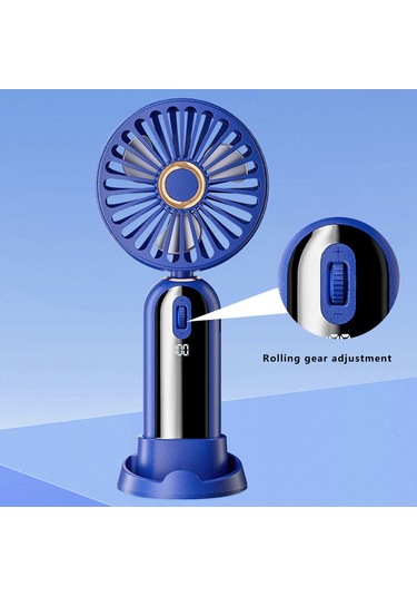 F188 Taşınabilir Usb Şarj Edilebilir Soğutma Fanı 100 Rüzgar Hızı El Tipi Yaz Fanı - Mavi Mavi