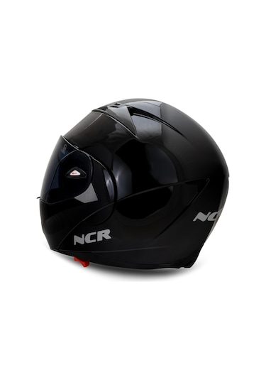 NCR Çene Açılır Siyah Vizörlü Ece Belgeli Kask Parlak Siyah