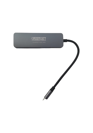 Smartgift 5 Port USB Hub Type-C girişli HDMI Çoklayıcı Adaptör Gri