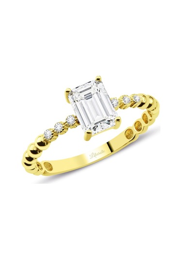 Altın Baget Yüzük Kenarı Taşlı