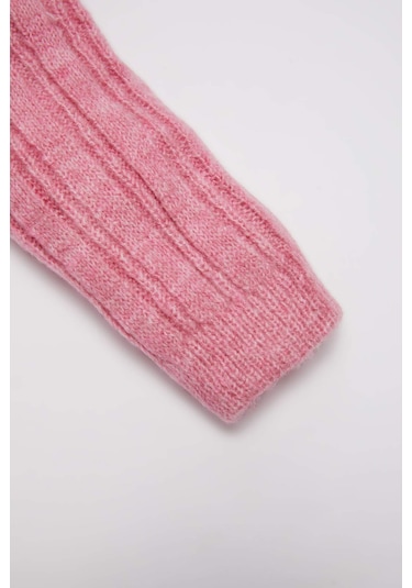 DeFacto Kız Bebek Bisiklet Yaka Triko Pembe Kazak C8314A524WNBR105