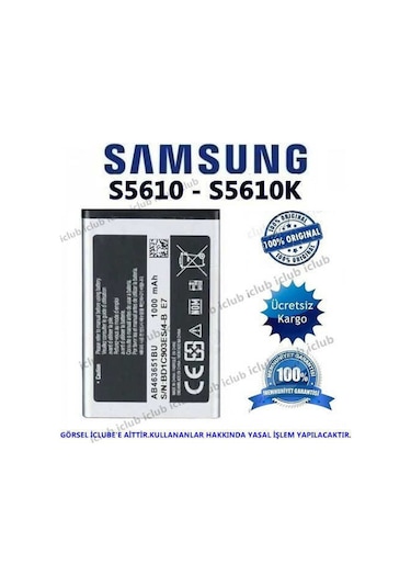 Samsung Uyumlu S5610 S5610K Batarya Pil