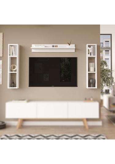Robin Home Marlon Duvar Rafı Seti Beyaz