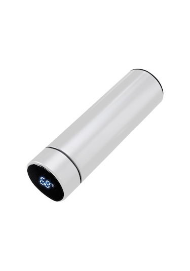 Ranyeek 480ml Beyaz 304 Paslanmaz Çelik Termos Bardak - Led Sıcaklık Gösterici, 24 Saat Isı Saklama, Damlacık Sağlama, Çay Filtresi - Seyahat, Kamp, Okul İçin Beyaz