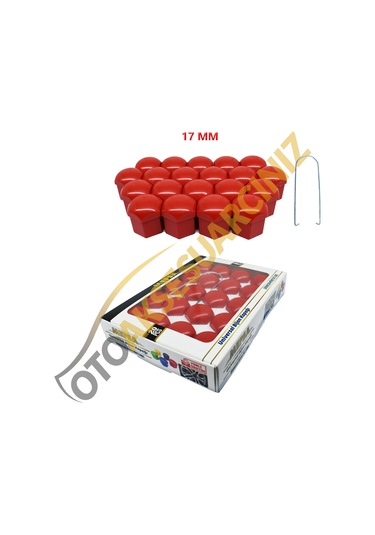 A Kalite Mefsa Bijon Kapağı Düz 17 Mm Kırmızı 20 Li Set
