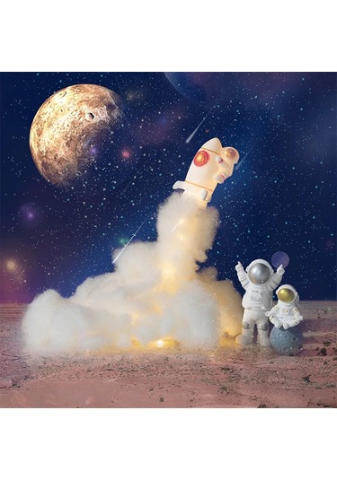 Uçan Astronot Tasarımlı Gece Lambası Renkli