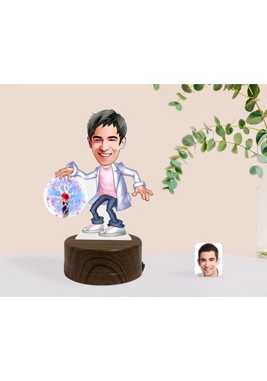 Kişiye Özel Erkek Elektrik Mühendisi Karikatürlü Dekoratif 3D Bib