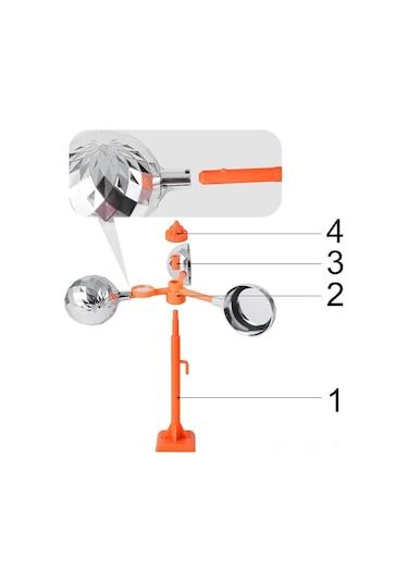Ximistore9 Dışarıda Kullanıma Uygun Yansıtıcı Kuş Kovucu - Rüzgarla Döner, Manyetik Tabanlı, Bahçe/çiftlik Kuş Engeli Turuncu, Metal-plastik