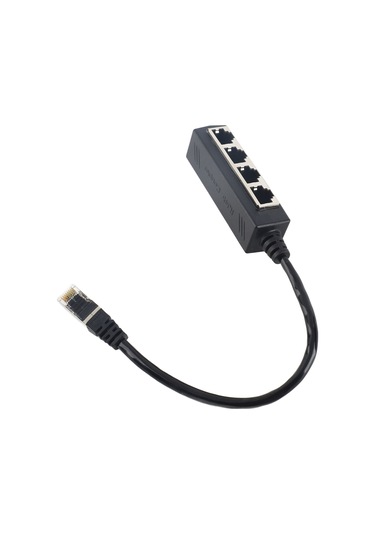 Fosenze Cat7 Rj45 Ağ Çözümleyici Adaptörü - 1 Erkek 4 Dişi Ethernet Bağlantısı, Altın Kaplı Çekirdek, Ev Ofis Kullanıma Uygun, Dürtüye Dayanıklı Abs Malzeme