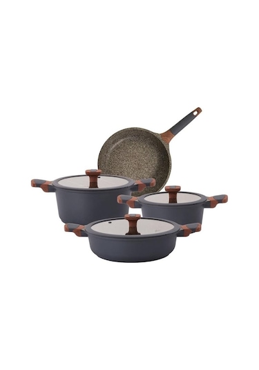 Jumbo Stone 7 Parça Granit Tencere Seti 500.01.01.3330