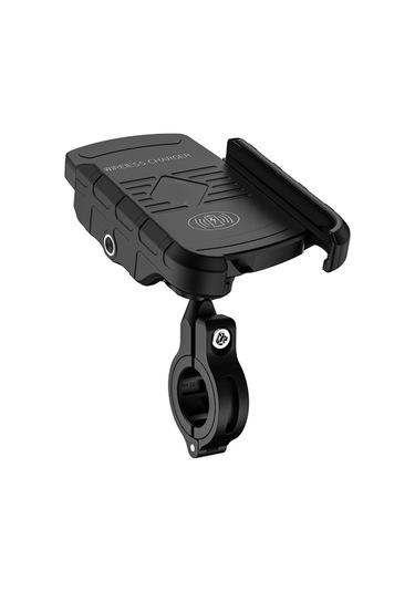 Sones M9 Motosiklet Kablosuz Şarj Cep Telefonu Braketi 15w Hızlı Şarj Cep Telefonu Navigasyon Braketi Siyah