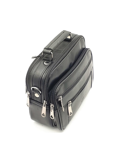 NEWİSH POLO HAKİKİ DERİ POSTACI KASALI EL OMUZ ÇANTASI YAN BÜYÜK Siyah