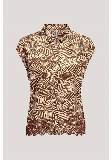 Onllou Lıfe Emb S/s Shırt Ptm Kiremit Renk