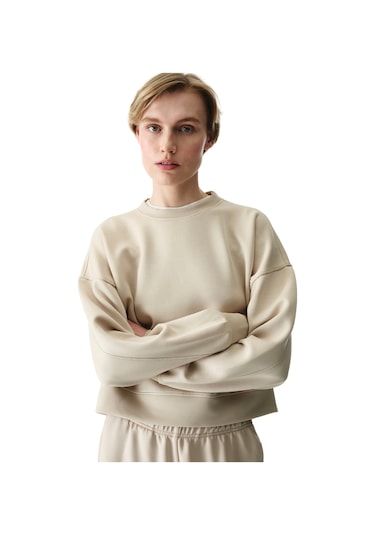 Penti Bej Silky Feel Contrast Sweatshirt