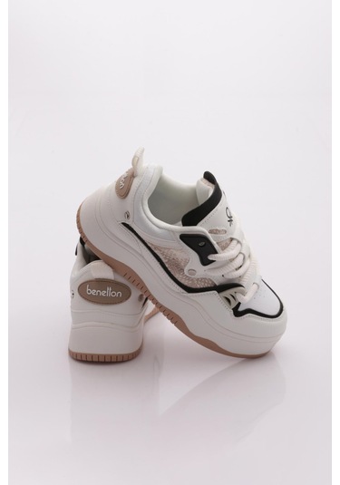 Benetton Bni-12157 Kadın Sneaker Ayakkabı Beyaz-siyah Benetton Bni-12157 Kadın Sneaker Ayakkabı Beyaz-siyah