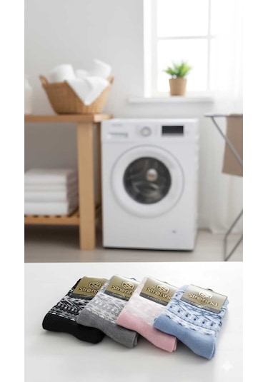 Yün Lambswool Çorap 4' Lü Paket ASORTİ