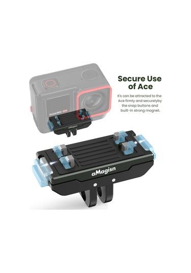 Amagisn Ac14 Aksiyon Kamerası İçin Manyetik Hızlı Çıkarılabilir Siyah