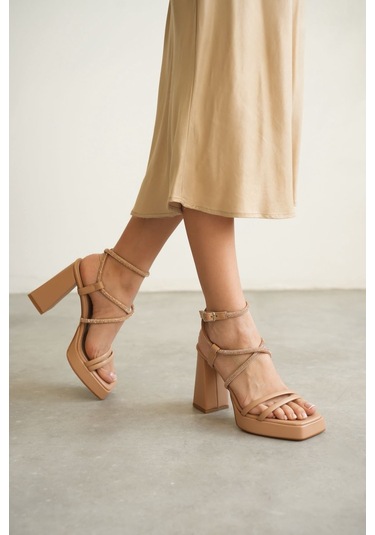Trendella Kadın Nude Topuklu Sandalet Tr12my02d